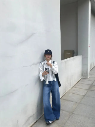Gabi striped shoulder layered shirt