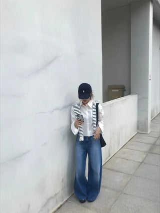 Gabi striped shoulder layered shirt