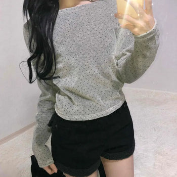 Cozy Soft Loose Fit Round Neck Long Sleeve T-shirt