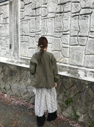 Nomi Single-layer Field Jacket with Waist Drawstring