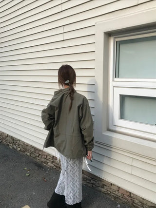 Nomi Single-layer Field Jacket with Waist Drawstring