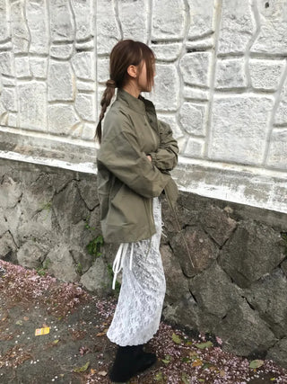 Nomi Single-layer Field Jacket with Waist Drawstring