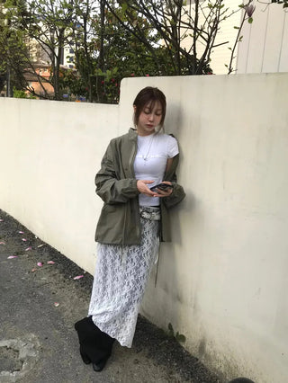 Nomi Single-layer Field Jacket with Waist Drawstring