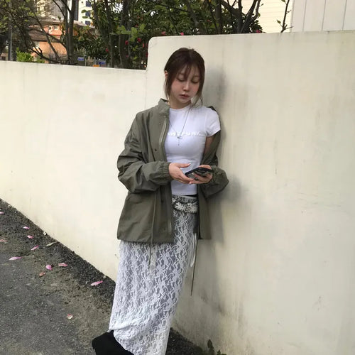 Nomi Single-layer Field Jacket with Waist Drawstring