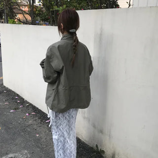Nomi Single-layer Field Jacket with Waist Drawstring