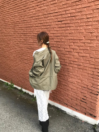 Nomi Single-layer Field Jacket with Waist Drawstring
