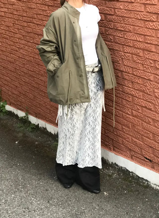 Nomi Single-layer Field Jacket with Waist Drawstring