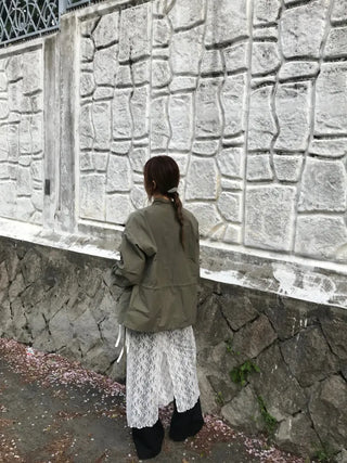 Nomi Single-layer Field Jacket with Waist Drawstring