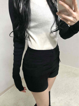 Daily Pocket Detail High-Waisted Shorts