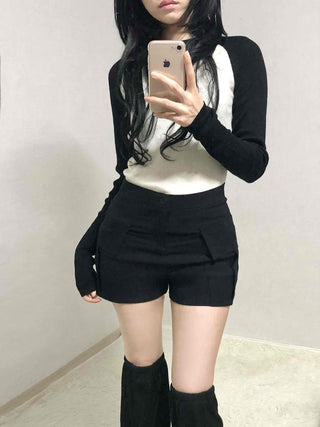 Daily Pocket Detail High-Waisted Shorts