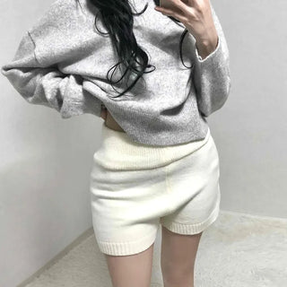Cozy Lounge Knit Elastic Waist Shorts