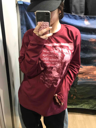 Printed Loose Fit Round Long Sleeve Tee