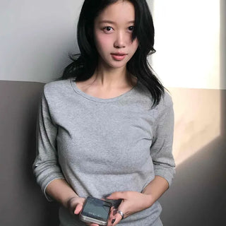Soft Daily Round Neck 3/4 Slim Fit T-shirt
