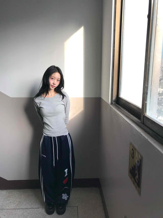 Soft Daily Round Neck 3/4 Slim Fit T-shirt