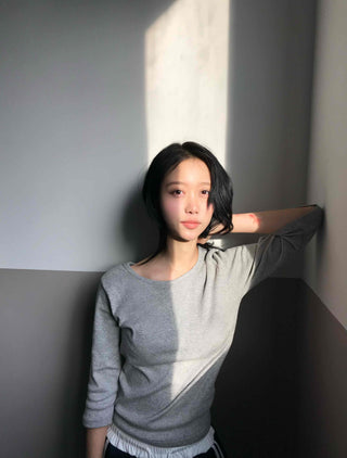 Soft Daily Round Neck 3/4 Slim Fit T-shirt