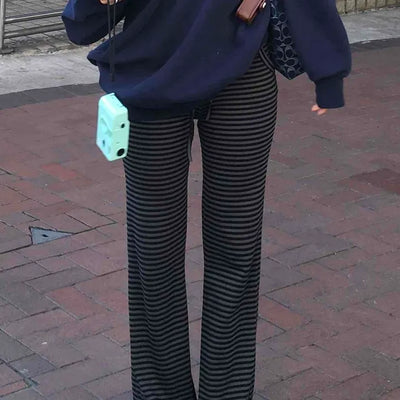 Urban Street Border Loose Fit Y2K Knit Long Pants