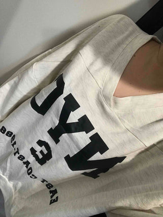 Big Logo Lettering V-Neck Oversized Sweatshirt