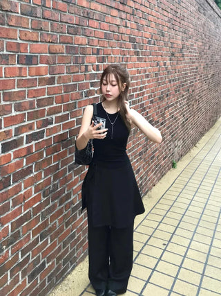 Dami Strap Layered Wrap Skirt Slacks