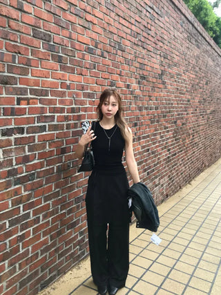 Dami Strap Layered Wrap Skirt Slacks