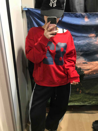 Big Numbering Logo Oversized Sweatshirt