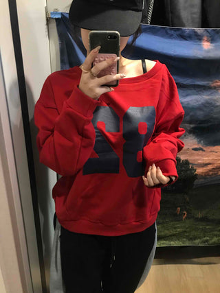 Big Numbering Logo Oversized Sweatshirt