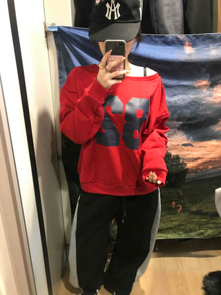 Big Numbering Logo Oversized Sweatshirt