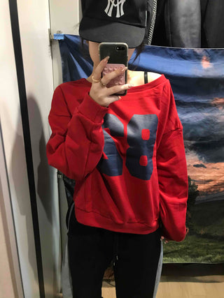 Big Numbering Logo Oversized Sweatshirt