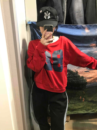 Big Numbering Logo Oversized Sweatshirt