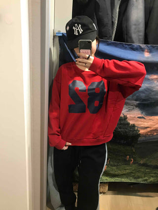 Big Numbering Logo Oversized Sweatshirt