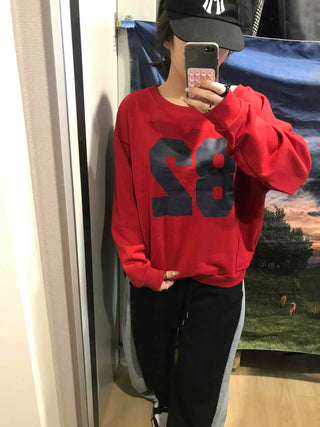 Big Numbering Logo Oversized Sweatshirt