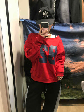 Big Numbering Logo Oversized Sweatshirt