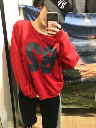 Big Numbering Logo Oversized Sweatshirt