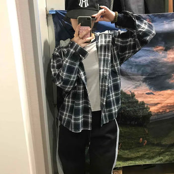 Y2K Street Oversized Check Hoodie