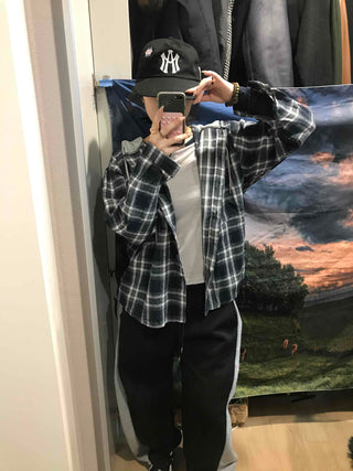 Y2K Street Oversized Check Hoodie