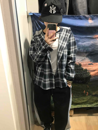 Y2K Street Oversized Check Hoodie