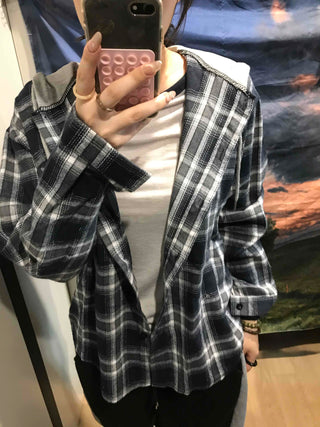Y2K Street Oversized Check Hoodie