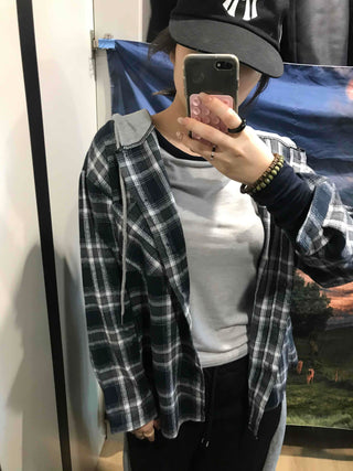 Y2K Street Oversized Check Hoodie