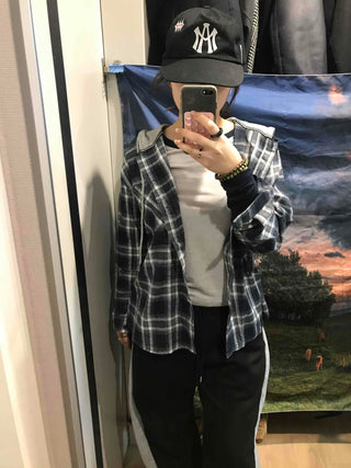 Y2K Street Oversized Check Hoodie
