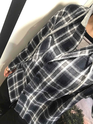 Y2K Street Oversized Check Hoodie