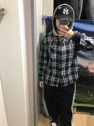 Y2K Street Oversized Check Hoodie