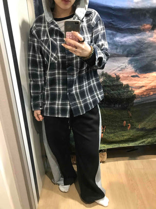 Y2K Street Oversized Check Hoodie