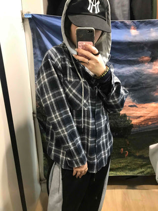 Y2K Street Oversized Check Hoodie
