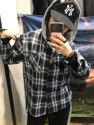 Y2K Street Oversized Check Hoodie
