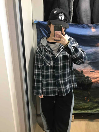 Y2K Street Oversized Check Hoodie