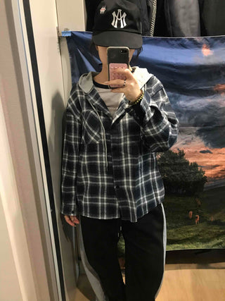 Y2K Street Oversized Check Hoodie