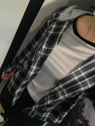 Y2K Street Oversized Check Hoodie