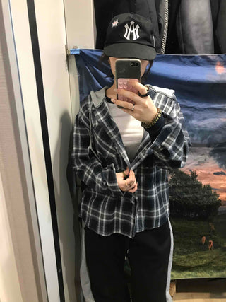 Y2K Street Oversized Check Hoodie