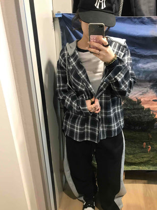 Y2K Street Oversized Check Hoodie