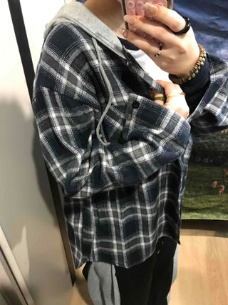 Y2K Street Oversized Check Hoodie