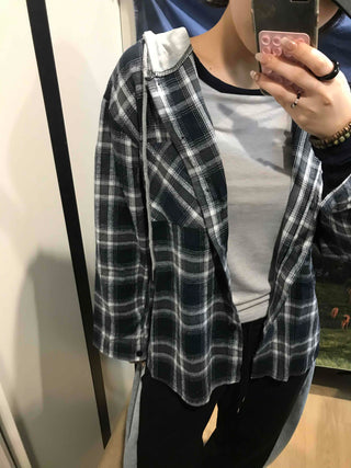 Y2K Street Oversized Check Hoodie